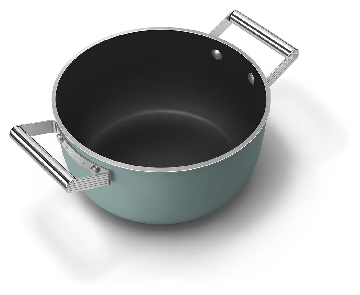 CSF2412EGM Schmortopf 50's Style 24 cm Keramik beschichtet für alle Herdplatten und Backöfen bis 250° mit Glas-Deckel 