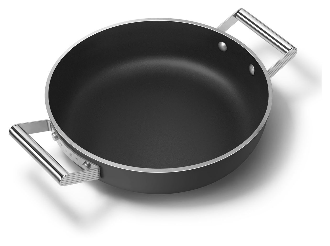 DPF2812BLM Schmorpfanne 50's Style 28 cm Keramik beschichtet für alle Herdplatten und Backöfen bis 250° mit Glas-Deckel 