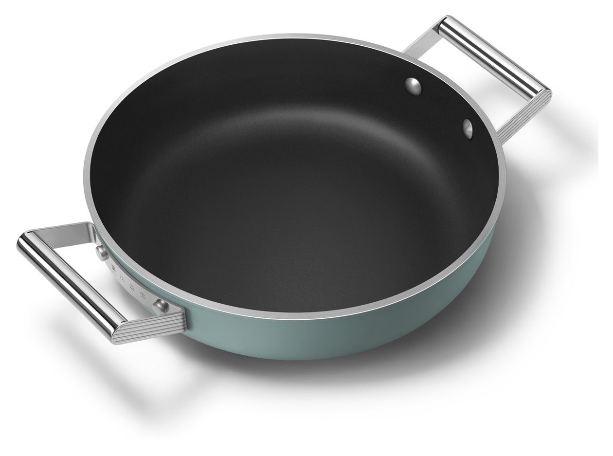 DPF2812CRM Schmorpfanne 50's Style 28 cm Keramik beschichtet für alle Herdplatten und Backöfen bis 250° mit Glas-Deckel 