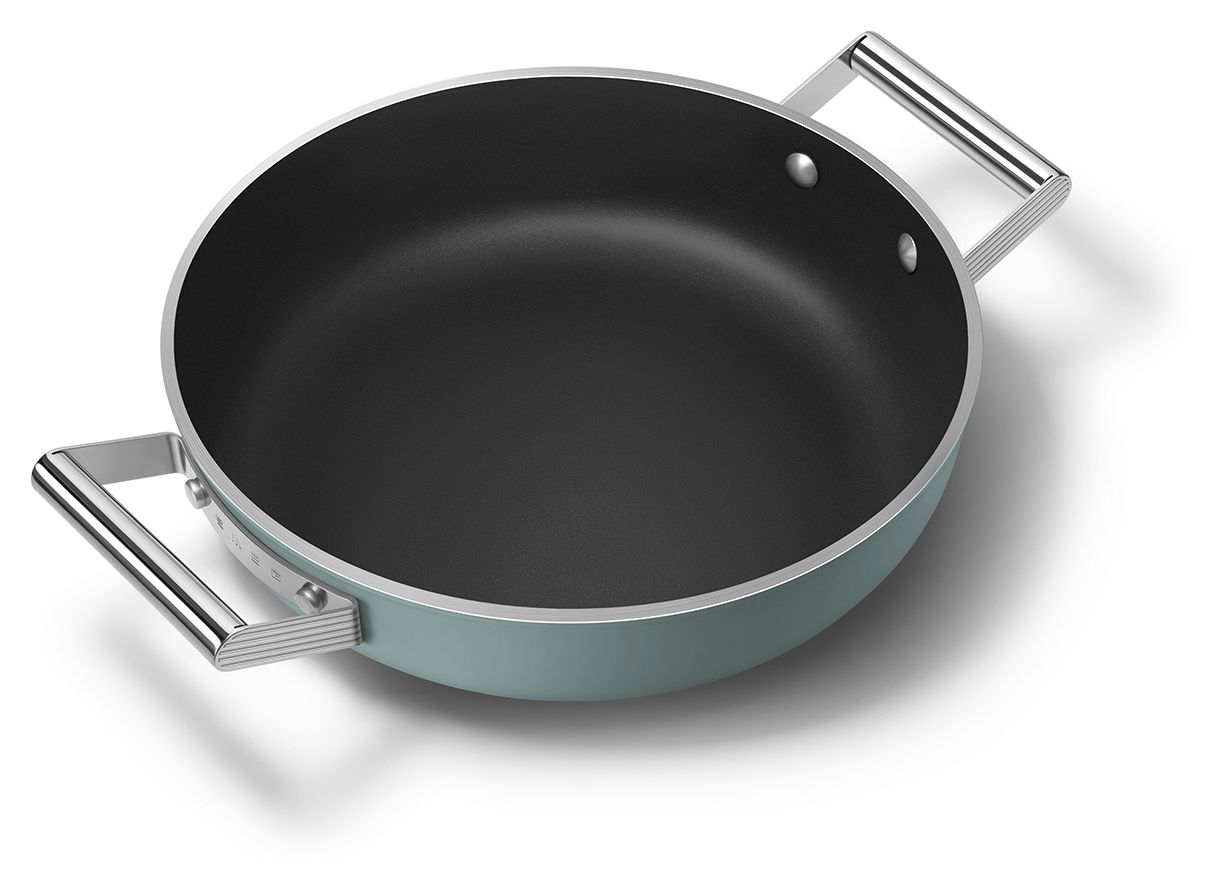 DPF2812EGM Schmorpfanne 50's Style 28 cm Keramik beschichtet für alle Herdplatten und Backöfen bis 250° mit Glas-Deckel 