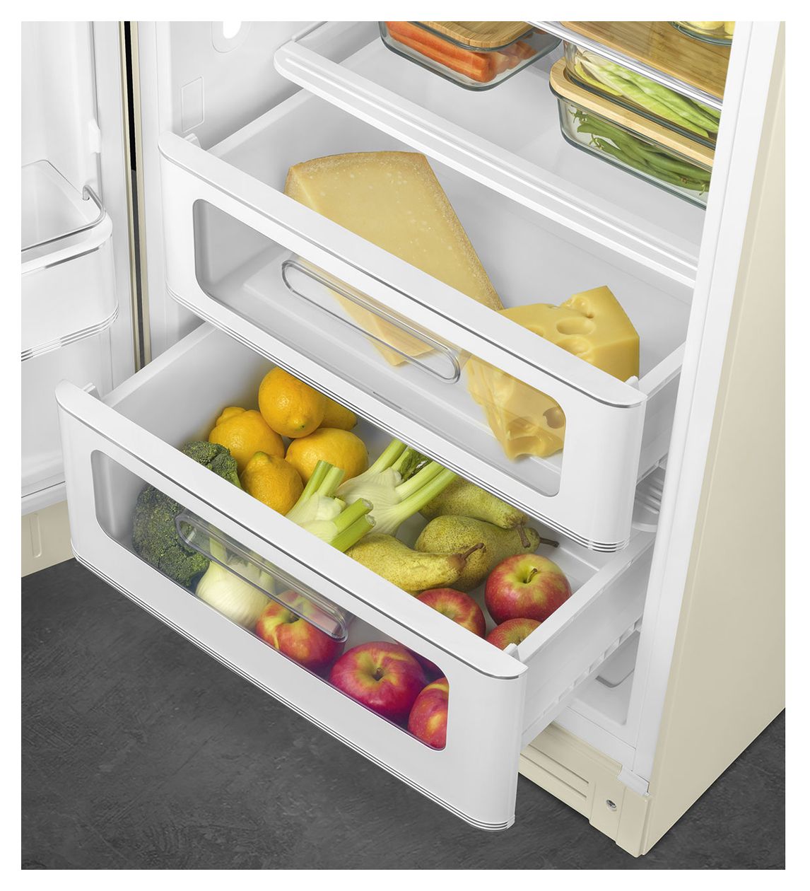 FAB28LCR6 270 l / 244 l Kühlschrank freistehend EEK: C 104 kWh Jahr  (Cremefarben) 