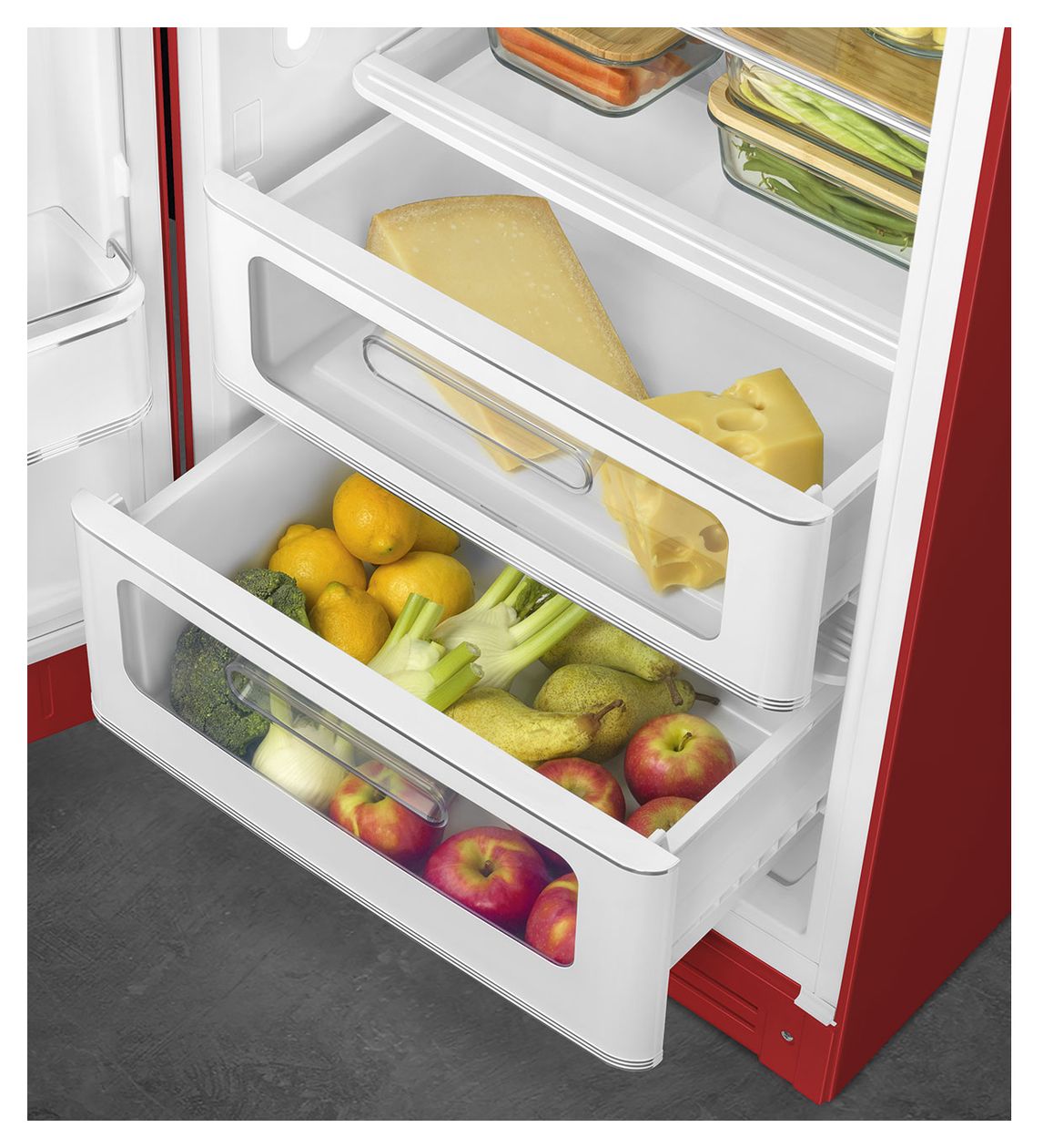 FAB28LRD6 270 l / 244 l Kühlschrank freistehend EEK: C 104 kWh Jahr  (Rot) 