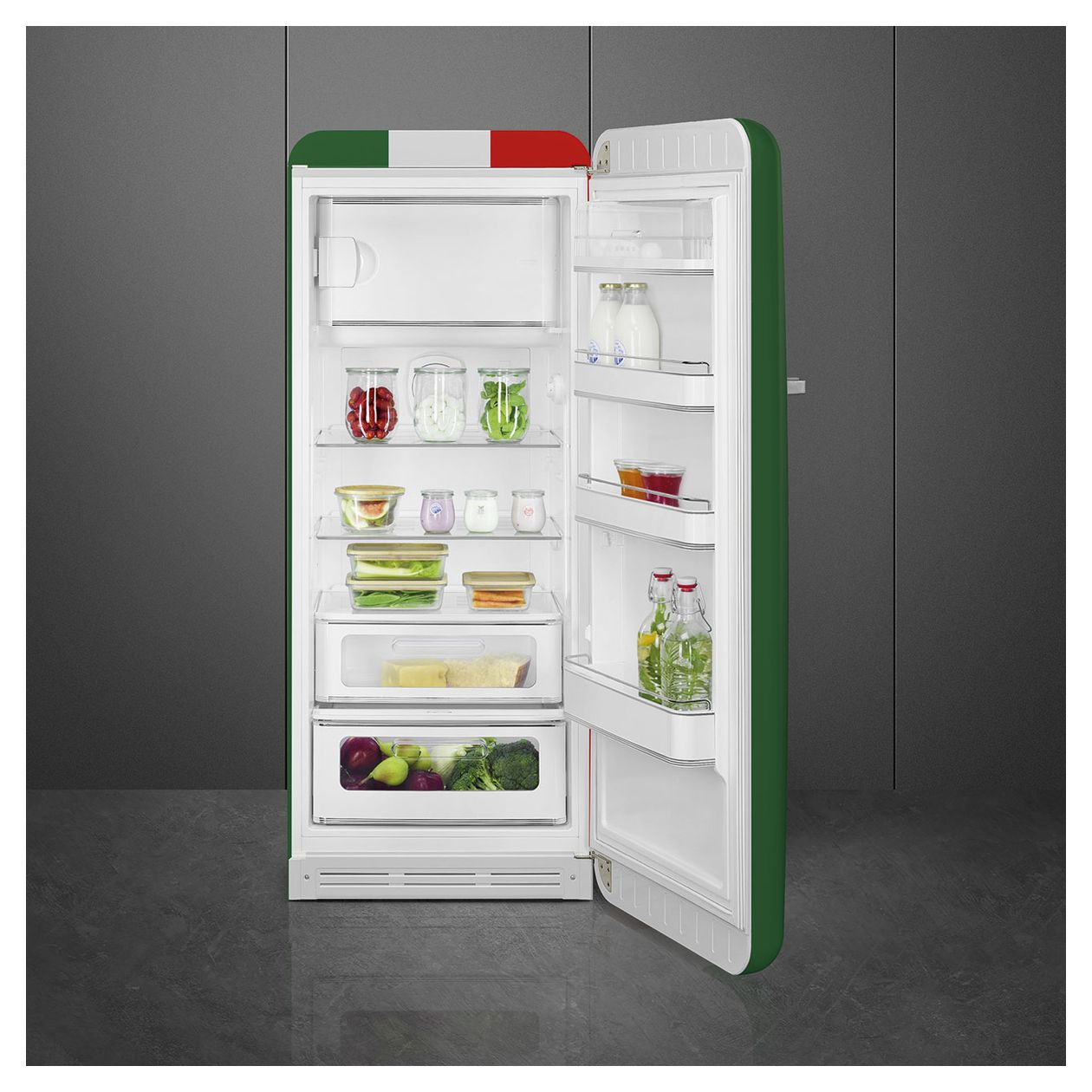 FAB28RDIT6 270 l / 244 l Kühlschrank freistehend EEK: C 104 kWh Jahr  (Grün, Weiß, Rot) 