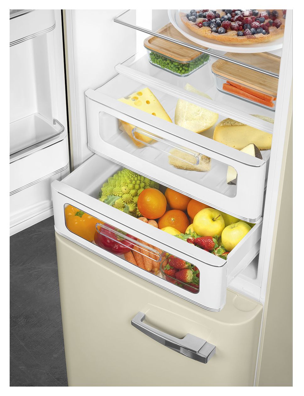 FAB32LCR6 234 l / 97 l Kühl-Gefrierkombi freistehend NoFrost 158 kWh Jahr  (Cremefarben) 