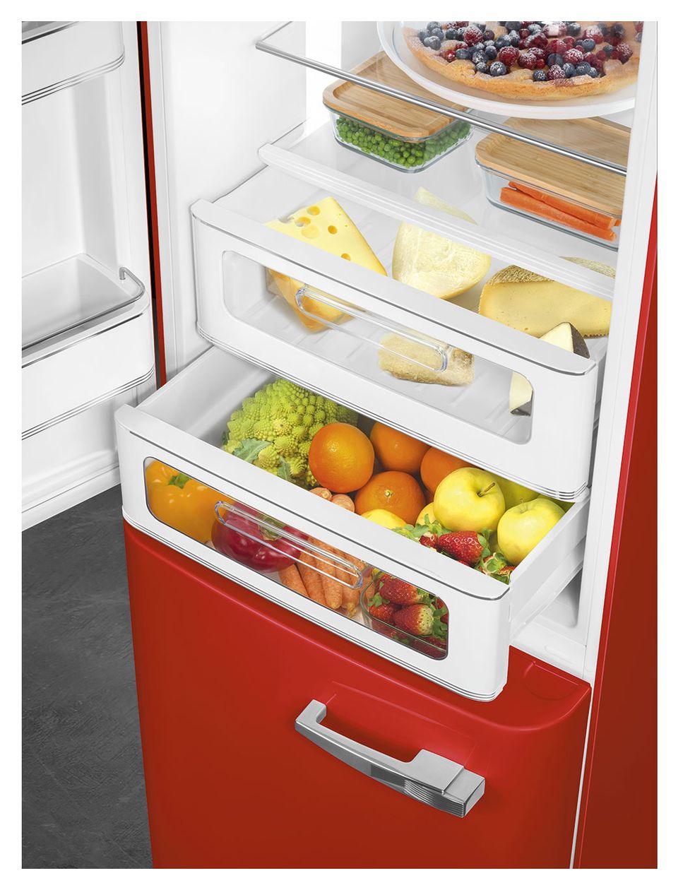FAB32LRD6 234 l / 97 l Kühl-Gefrierkombi freistehend NoFrost 158 kWh Jahr  (Rot) 