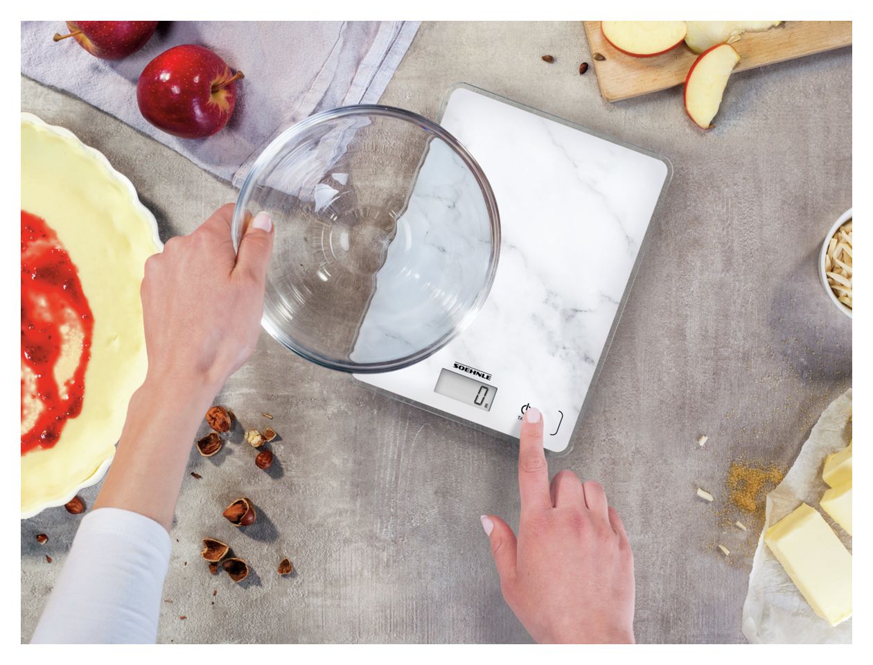 61516 Page Compact 300 Elektronische Küchenwaage bis 5 kg Genauigkeit 1 g  (Marmorfarbe) 