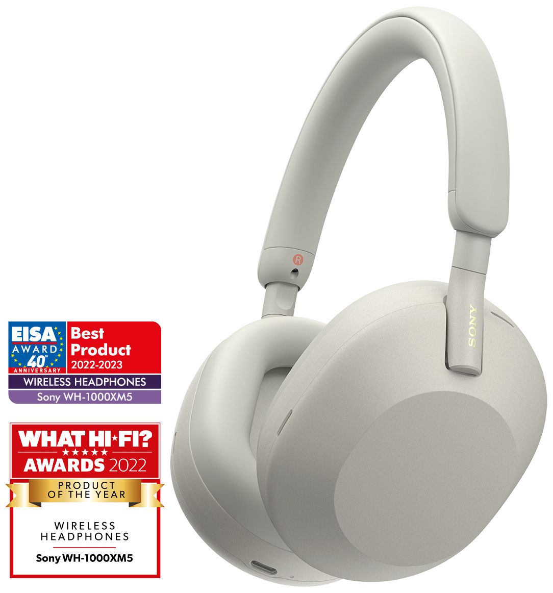 WH-1000XM5 Ohraufliegender Bluetooth Kopfhörer kabelgebunden&kabellos (Silber, Weiß) 