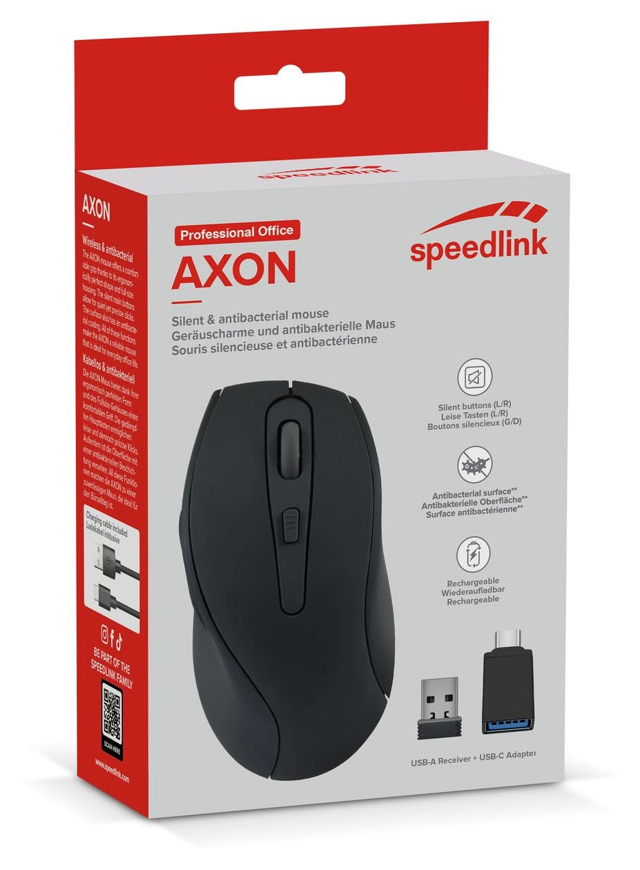 Axon 1600 DPI Haus Maus Optisch  (Schwarz) 