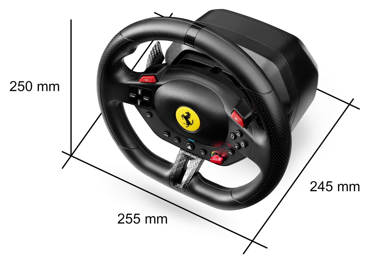 T98-P Ferrari 296 GTB Lenkrad + Pedale für PC, PlayStation PS4, PlayStation PS5  (Schwarz) 