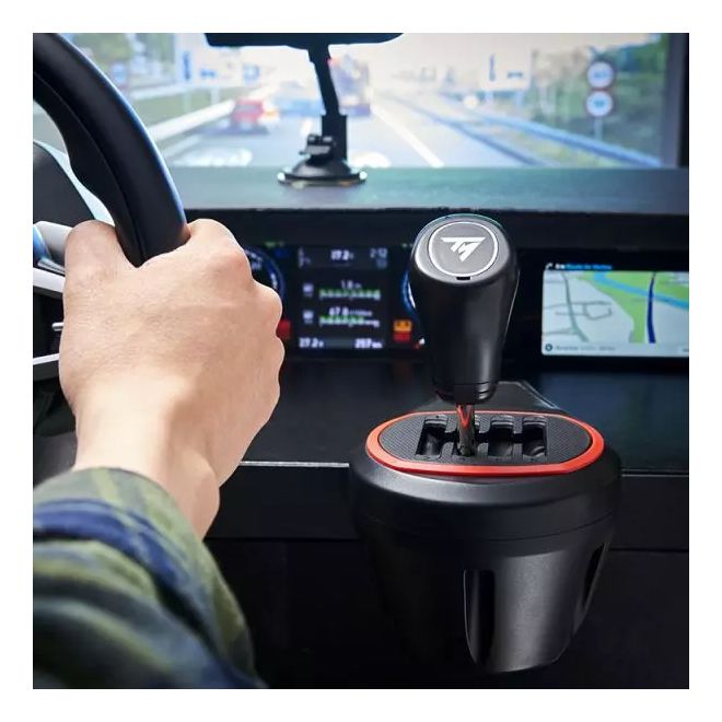 TH8S Shifter Schaltknüppel für PC und Konsole (Add-On)  (Schwarz, Rot) 