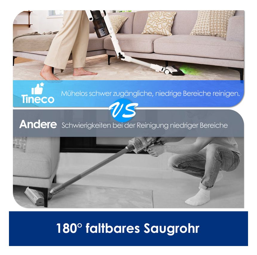 Pure One A50S Plus Handstaubsauger Beutellos bis 70 min Laufzeit  (Weiß) 