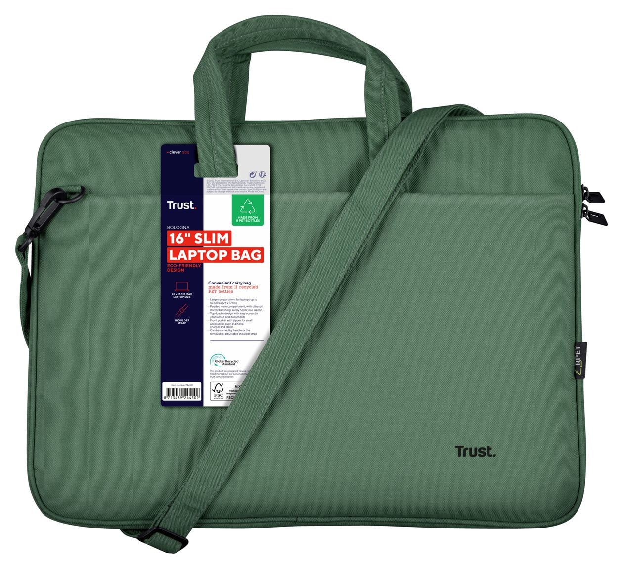Bologna Notebooktasche bis 40,6 cm (16 Zoll) (Grün) 