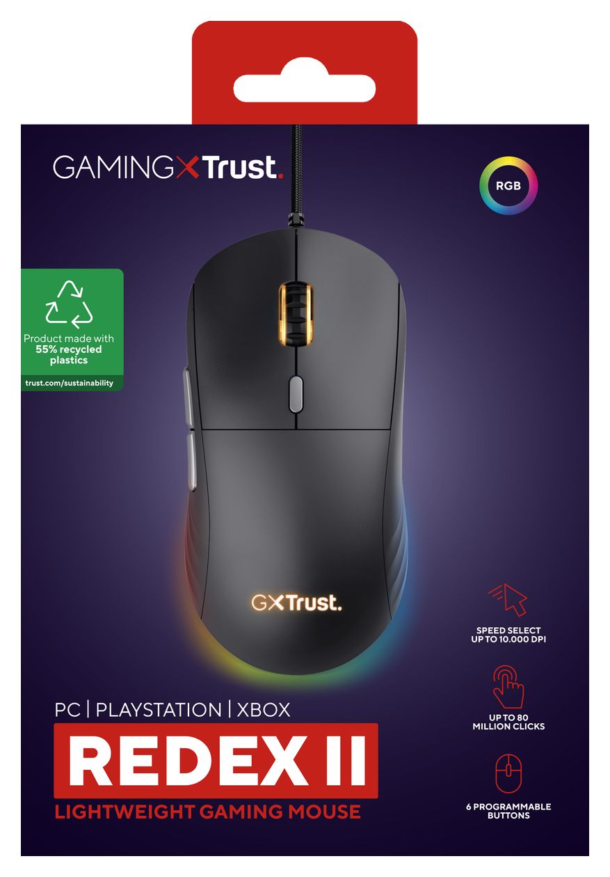 GXT 925 Redex II 10000 DPI Gaming Maus Laser  (Schwarz) 
