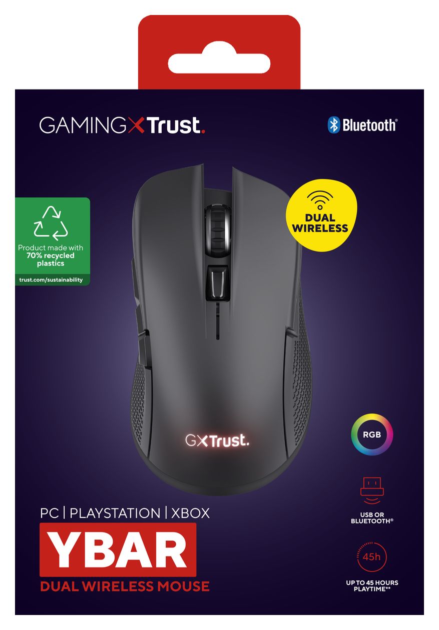 GXT 931 Ybar 7200 DPI Gaming Maus Laser  (Schwarz) 