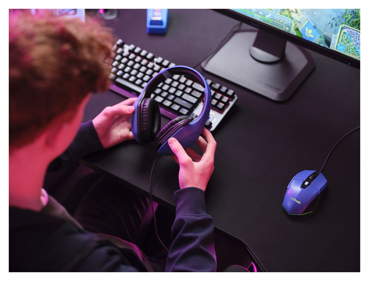 GXT415B Zirox Over Ear Kopfhörer Kabelgebunden  (Blau) 