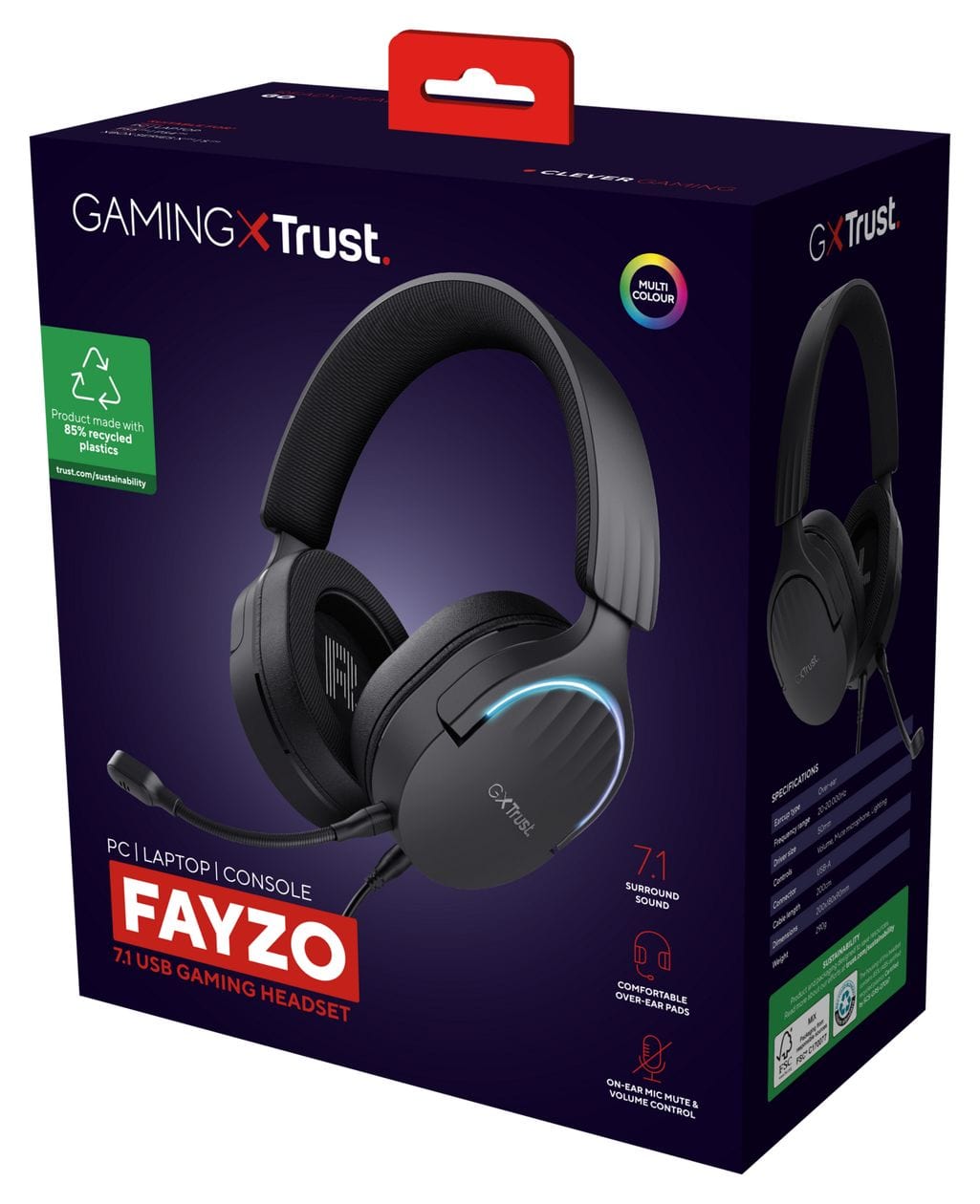 GXT490 Fayzo Over Ear Kopfhörer Kabelgebunden USB Typ-A  (Schwarz) 