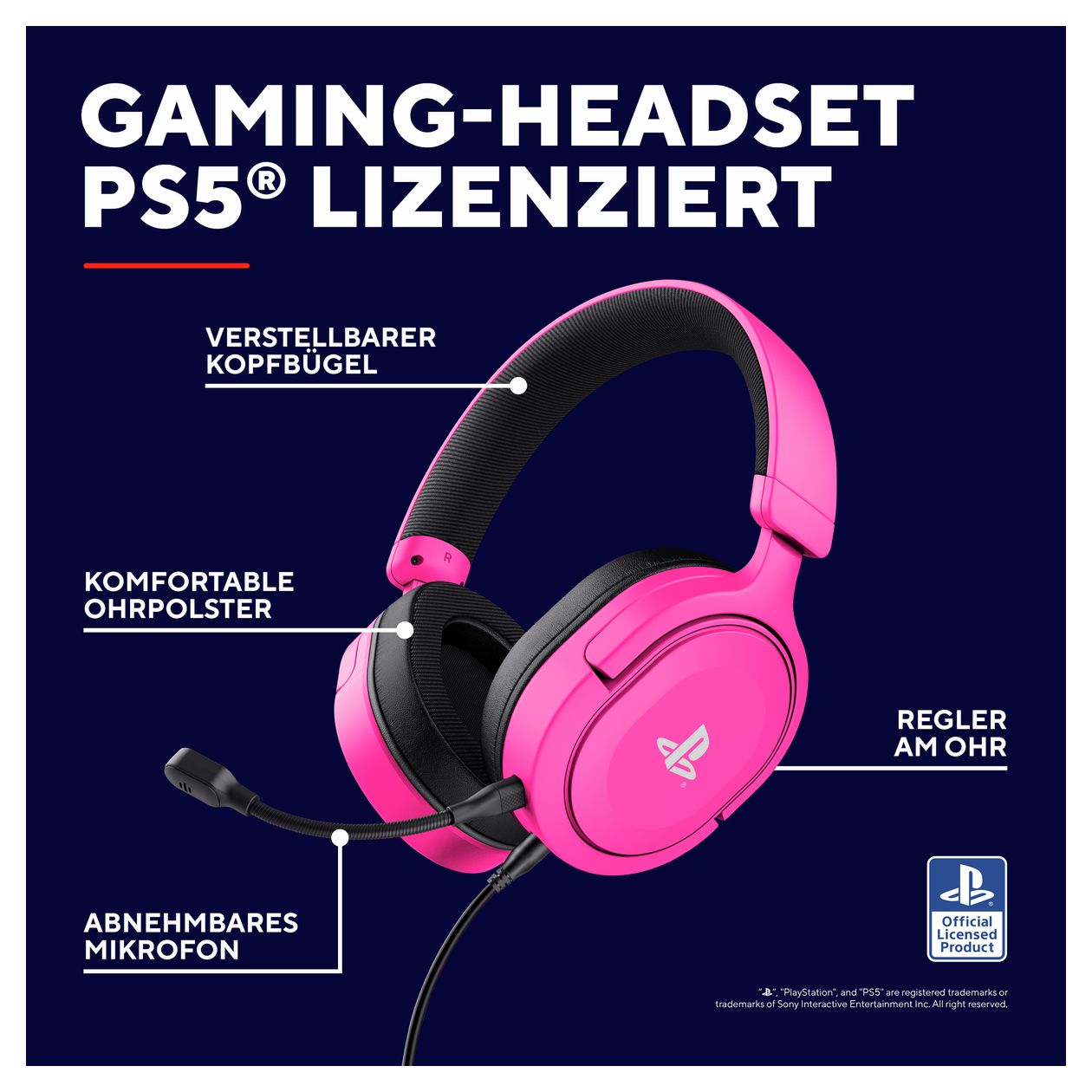 GXT498 Forta Over Ear Kopfhörer Kabelgebunden  (Pink) 