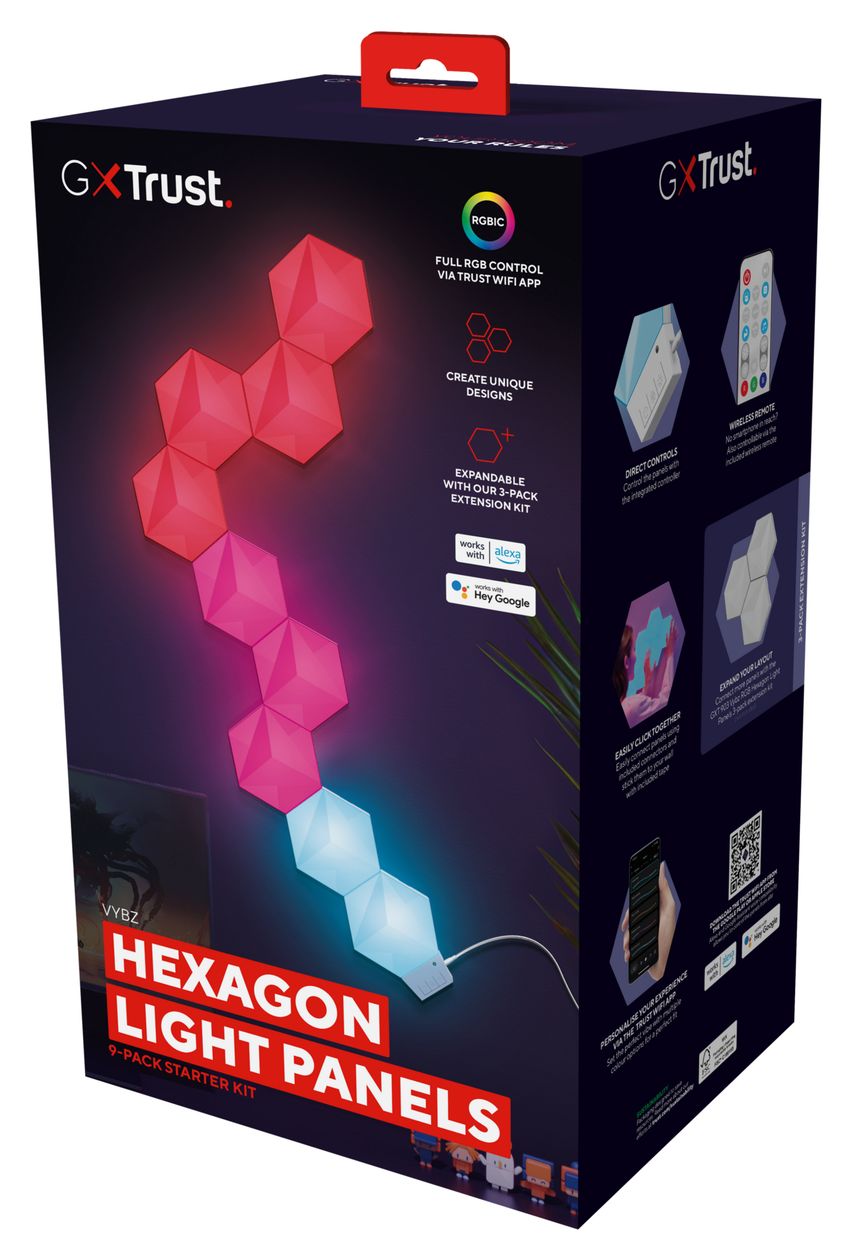 GXT902 Vybz Hexagon Light Panels Multi AC 