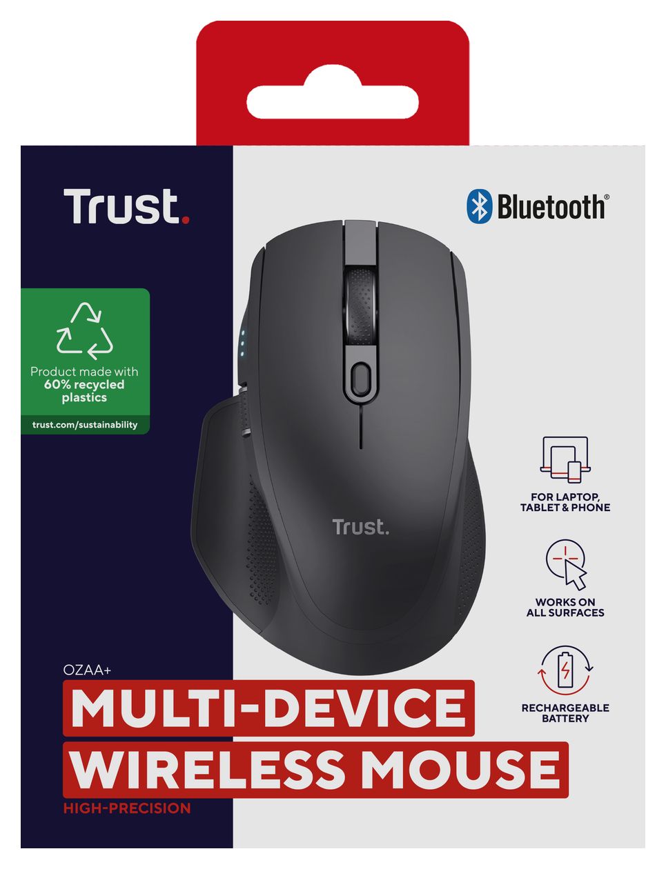 Ozaa+ 3200 DPI Büro Maus Optisch  (Schwarz) 