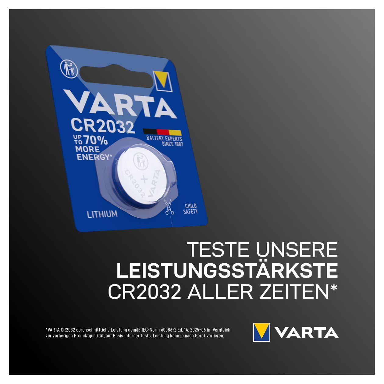 Lithium Coin Knopfzelle CR2032 Lithium 3 V 5 Stück  (Metallisch) 