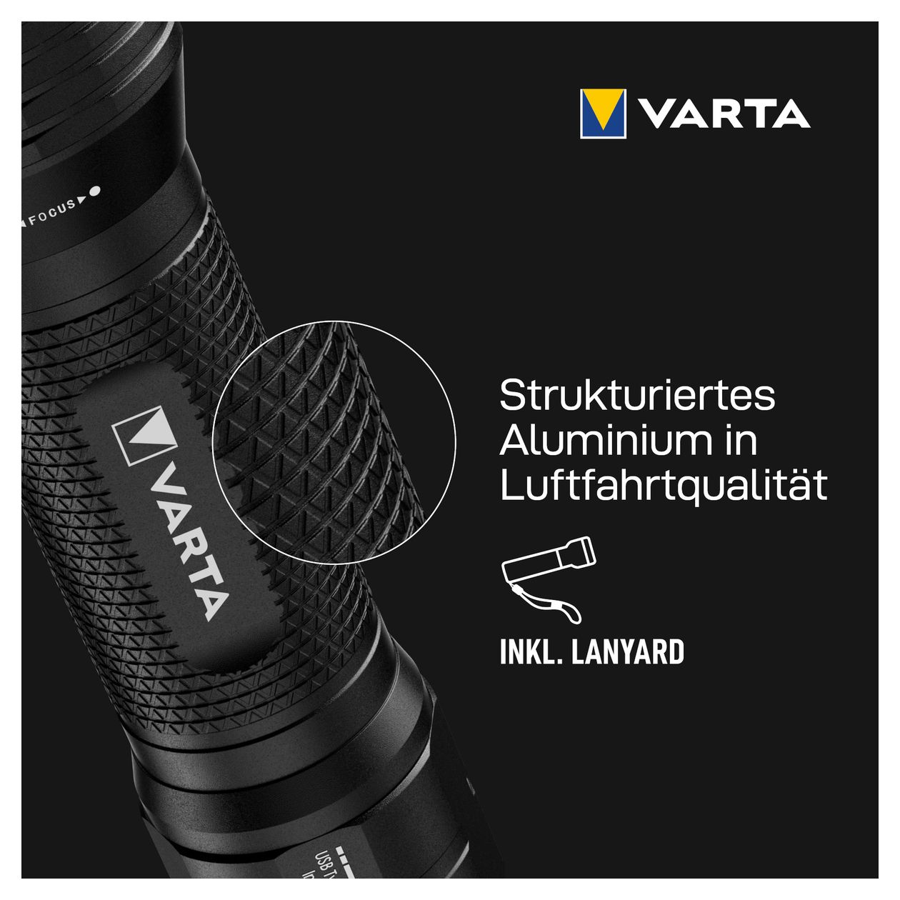 Night Cutter Pro F20R Hochleistungs-LED-Taschenlampe (1000lm, wasserdicht IP67, Luftfahrtaluminium, Präzisionsfokus, inkl. Schlüsselband) schwarz für den professionellen Einsatz, Outdoor oder Haushalt 