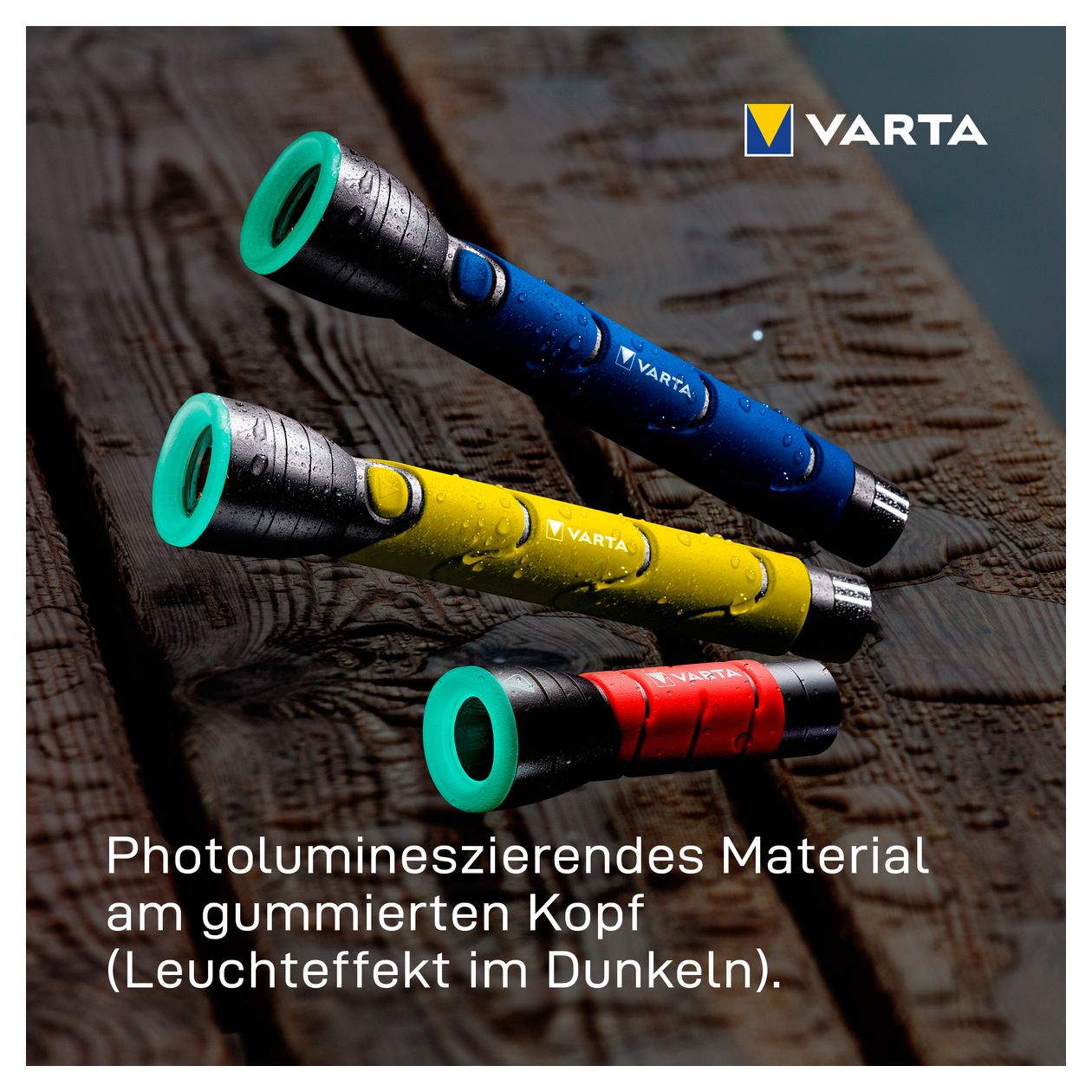 Taschenlampe LED inkl. 3x AAA Batterien, Outdoor Sports F10 Leuchte, Lampe mit zwei Leuchtmodi, Taschenleuchte mit gummiertem Griff, sehr robust, rot 