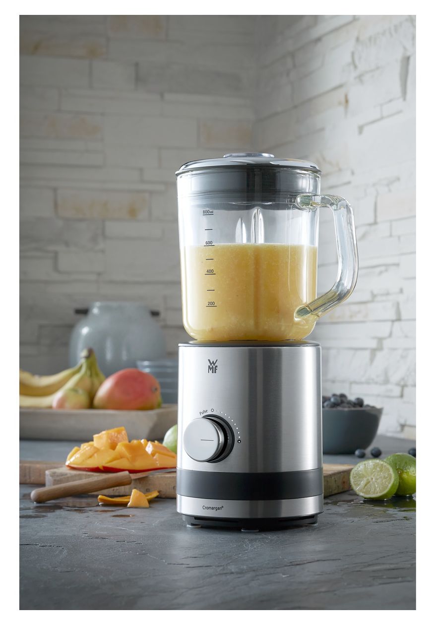 KÜCHENminis 0,8 l Standmixer 5 Geschwindigkeiten 400 W (Schwarz, Edelstahl, Transparent) 