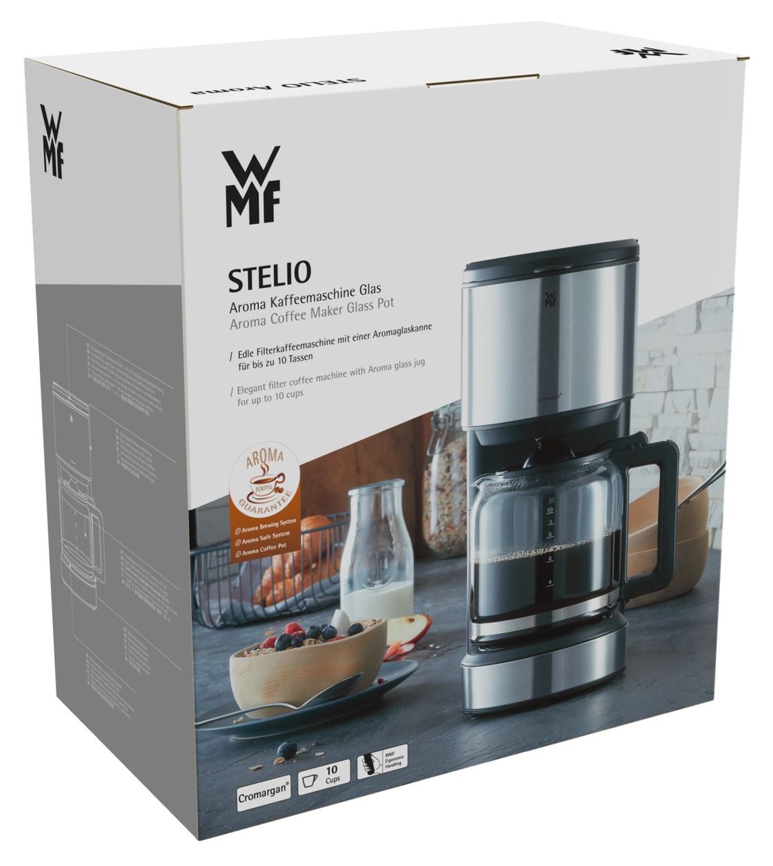 Stelio 10 Tassen Filterkaffeemaschine 1,2 l  (Edelstahl) 