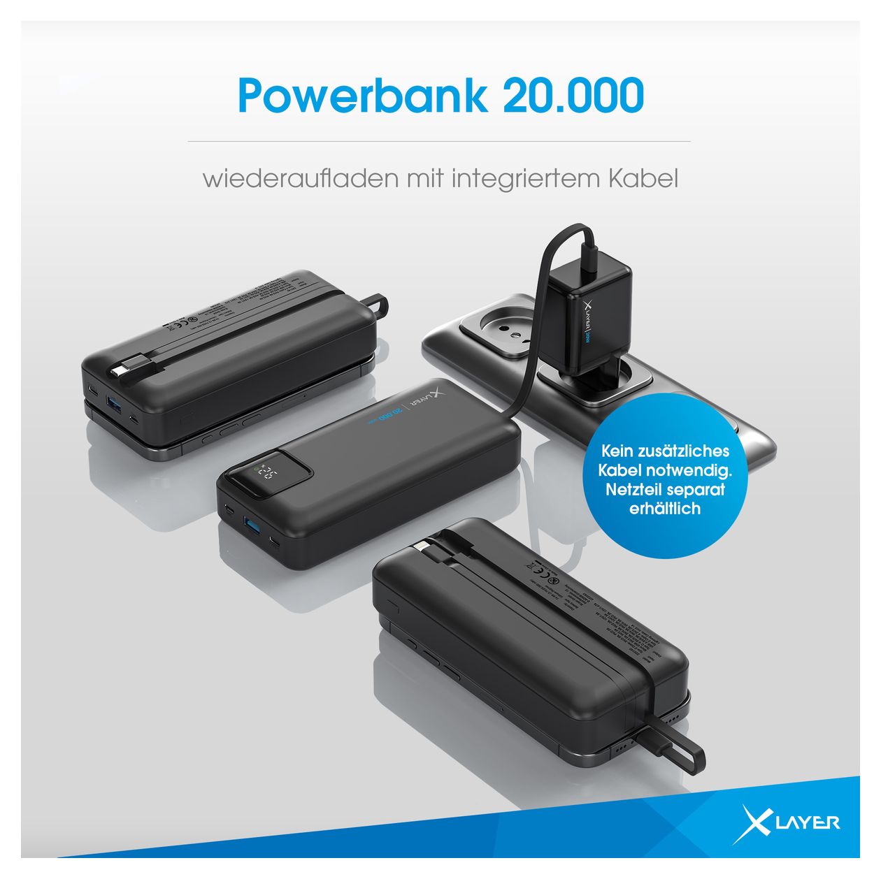 220140 20000 mAh Powerbank Mikro-USB  (Schwarz) 