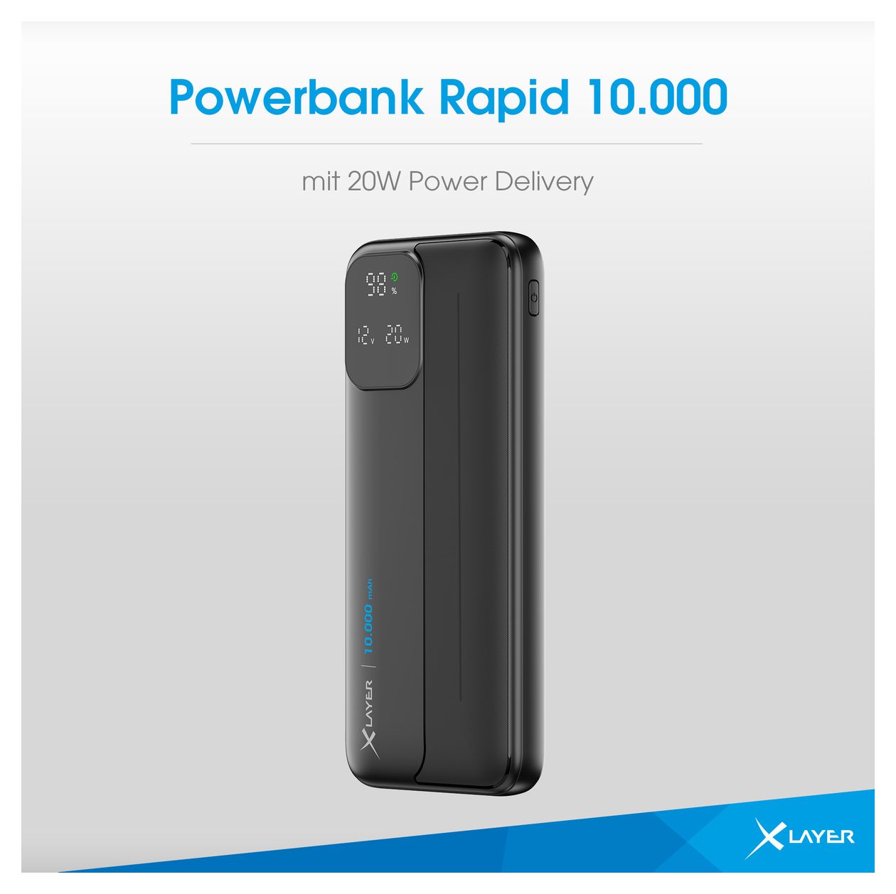 Rapid 10000 mAh Powerbank USB Typ-C  (Schwarz) 