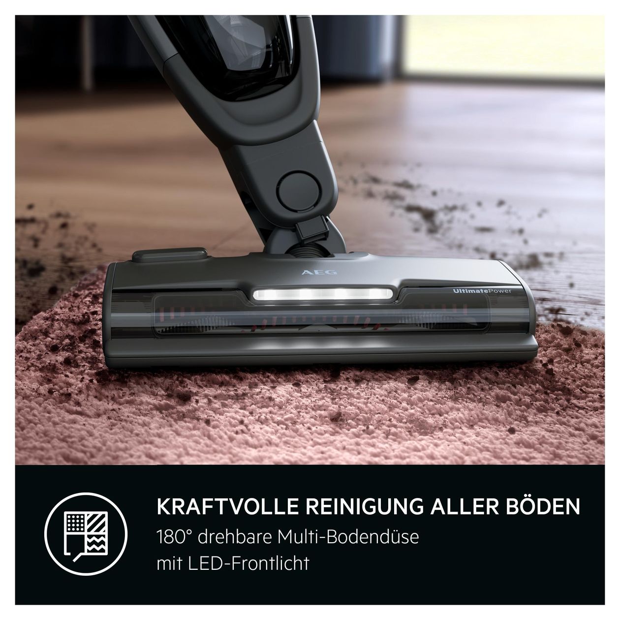 AS62A252XN Serie 6000 Handstaubsauger Beutellos bis 55 min Laufzeit 25,2 V  (Braun, Walnuss) 
