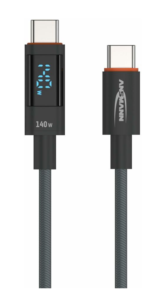 1700-0176 0,48 Gbit/s Rundkabel USB C auf USB C Männlich bis 140 W 1,2 m  (Anthrazit) 
