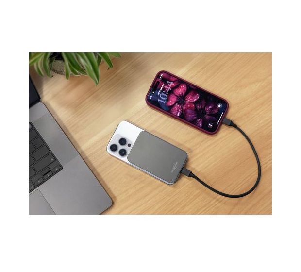 1700-0198 5000 mAh Powerbank USB Typ-C Kabelloses Laden  (Anthrazit) 
