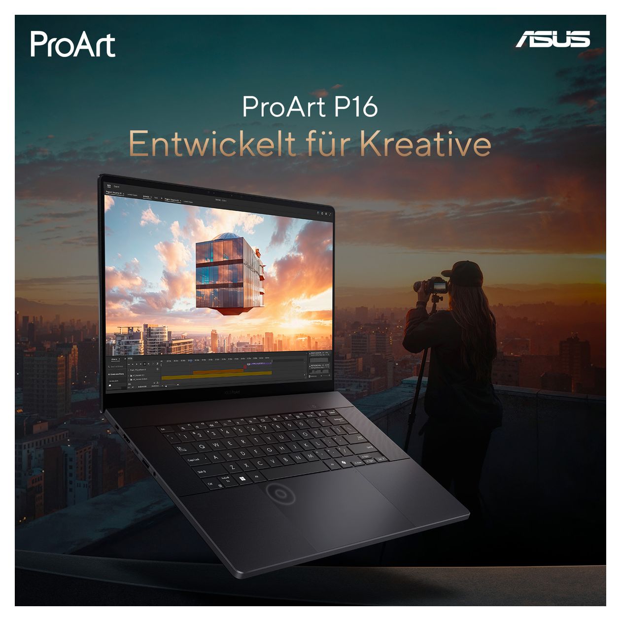 ProArt P16 H7606WM-SR127W 2K Ultra HD Notebook 40,6 cm (16 Zoll) 2880 x 1800 Pixel 1 TB SSD Windows 11 Home AMD Ryzen 9 max. 5,1 GHz  (Schwarz) 