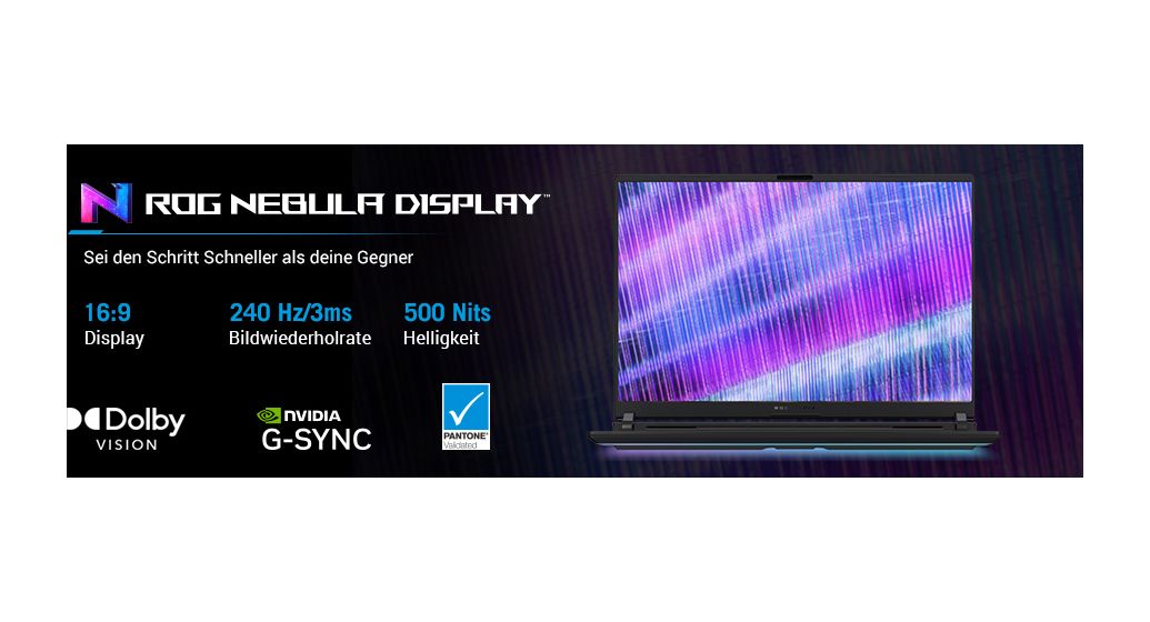 ROG Strix G615LR-S5177W WQXGA Notebook 40,6 cm (16 Zoll) 2560 x 1600 Pixel 1 TB SSD Windows 11 Home Intel Core Ultra 7 max. 5,2 GHz  (Grau) 