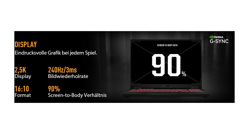 TUF Gaming FA808UM-S8060W WUXGA Notebook 45,7 cm (18 Zoll) 1920 x 1200 Pixel 16 GB Ram 1 TB SSD Windows 11 Home AMD Ryzen 7 max. 5,1 GHz NVIDIA GeForce RTX 5060  (Grau) 