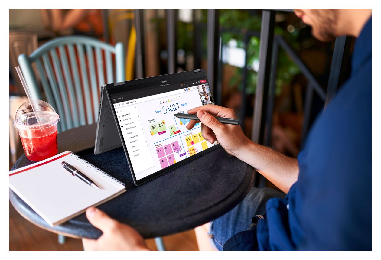 Vivobook Flip TP3607SA-SI716W Copilot+ PC WUXGA Notebook 40,6 cm (16 Zoll) 1920 x 1200 Pixel 512 GB SSD Windows 11 Home Intel Core Ultra 7 max. 4,8 GHz  (Grau) 