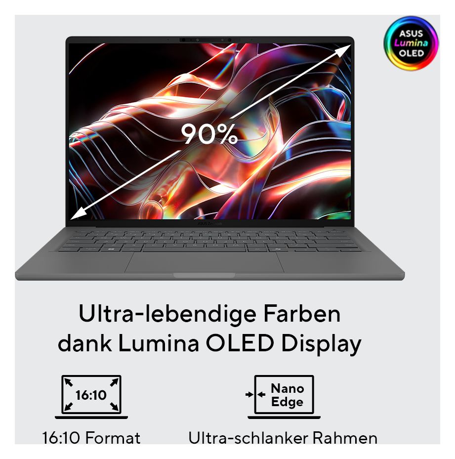 Zenbook A UX3407QA-QD305W Copilot+ PC WUXGA Notebook 35,6 cm (14 Zoll) 1920 x 1200 Pixel 1 TB SSD Windows 11 Home Qualcomm Snapdragon max. 3 GHz  (Beige) 