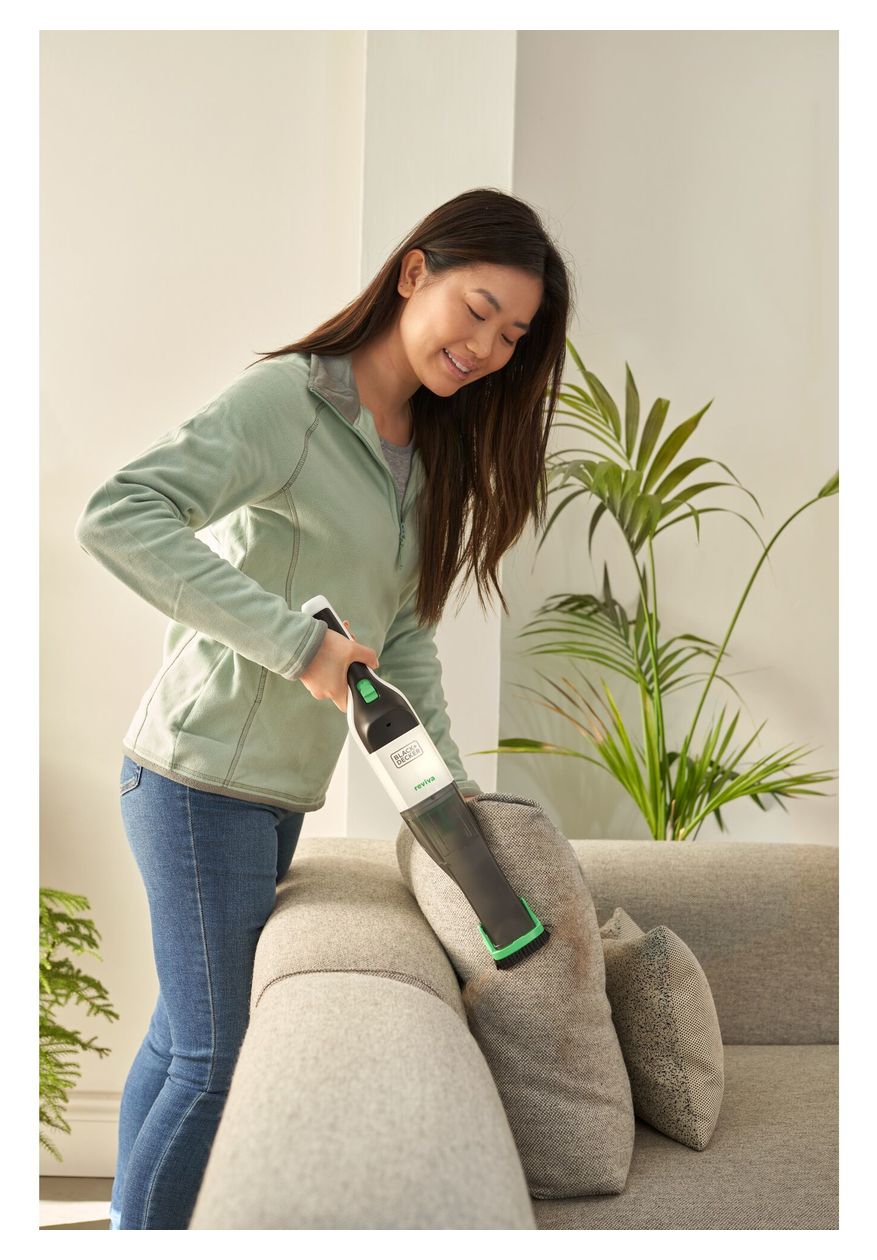 REVHV8C Handstaubsauger Beutellos bis 10 min Laufzeit 7,2 V  (Schwarz, Weiß) 