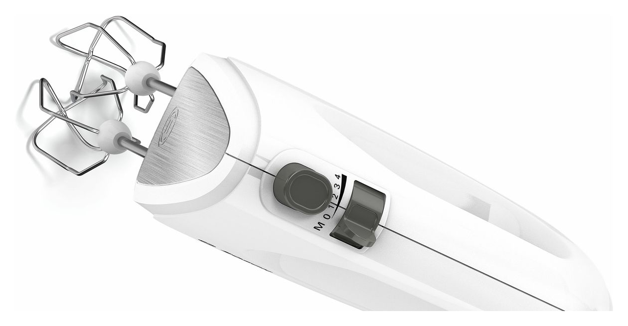 MFQ24200 CleverMixx Handmixer 400 W 4 Stufen (Gebürsteter Stahl, Weiß) 
