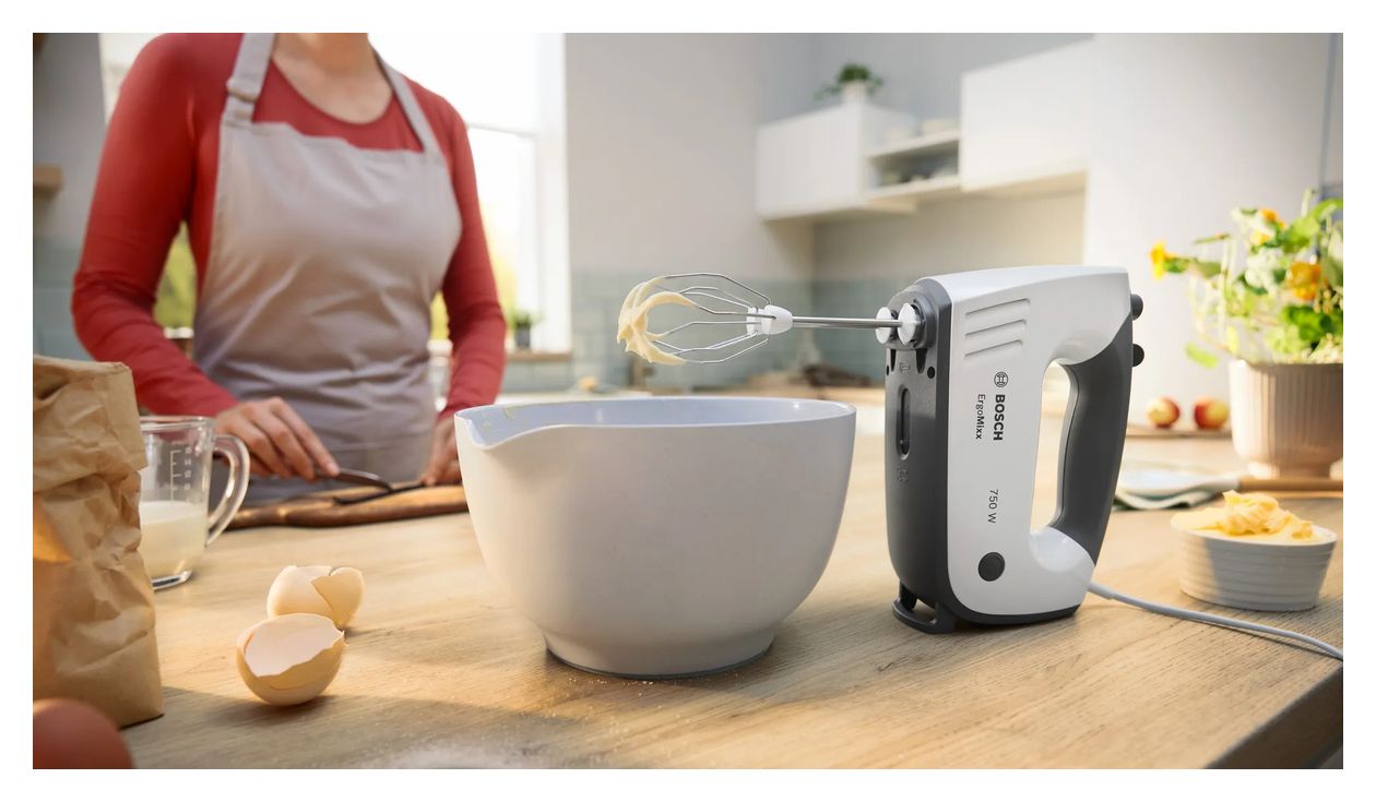 MFQ37470 ErgoMixx Handmixer 750 W 5 Stufen  (Schwarz, Weiß) 