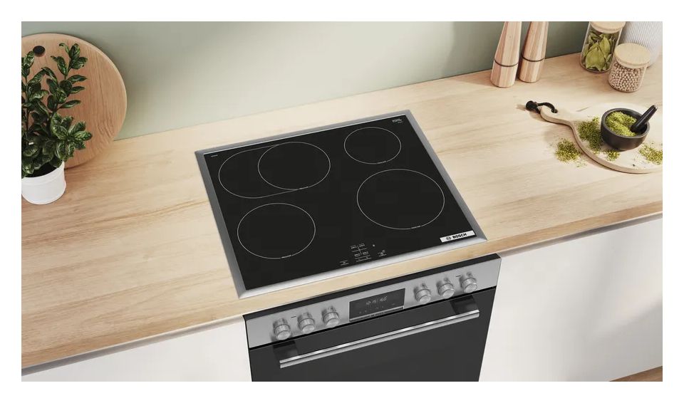 MKHSTEELP (HEG578BS4 + HEZ638000 + NIF64RCB5E) Herdset groß AutoClean mit 60 cm Glaskeramik Kochfeld 