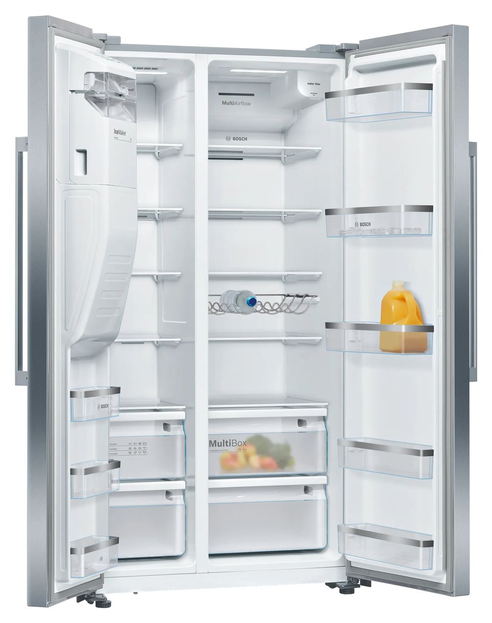 Seire 6 KAD93AIDP Side-by-Side Kühl-/ Gefrierkombination 371 l / 191 l 258 kWh NoFrost 1787 mm x 908 mm  (Edelstahl) 