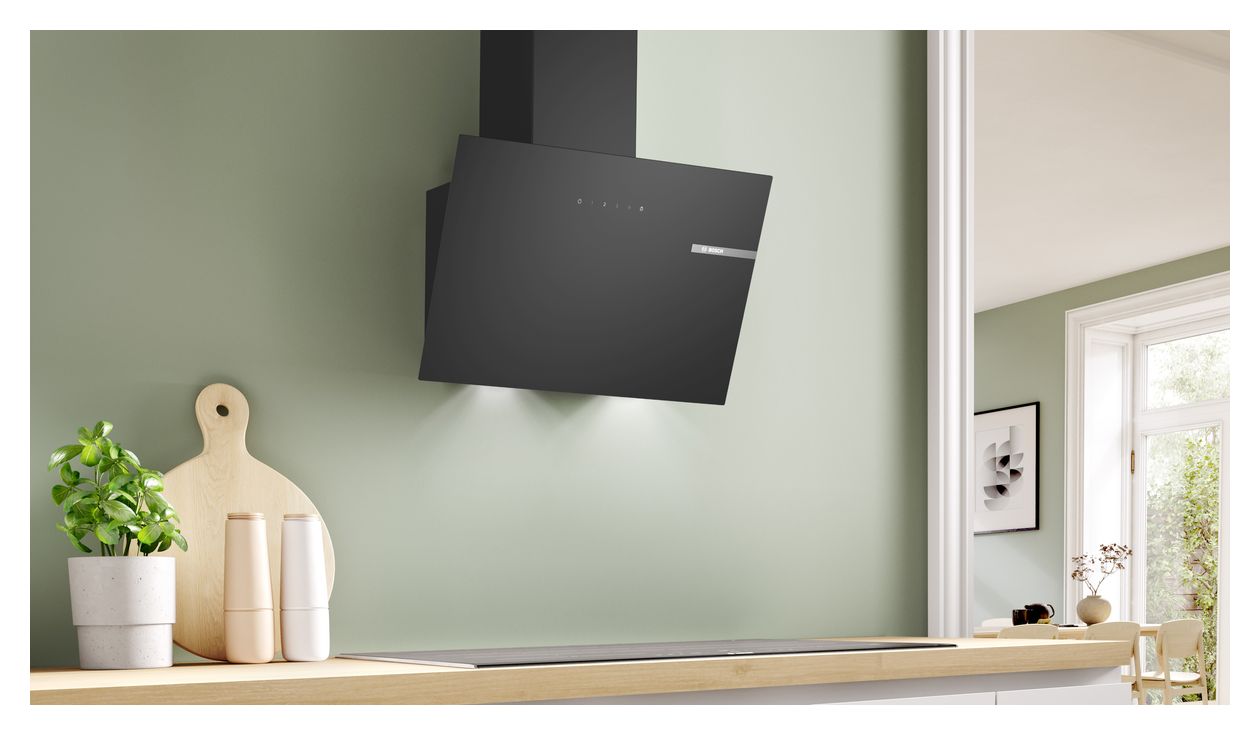 Serie 2 DWK65DK60 Abluft/Umluft Dunstabzugshaube/Esse Wand 60 cm (Schwarz) 