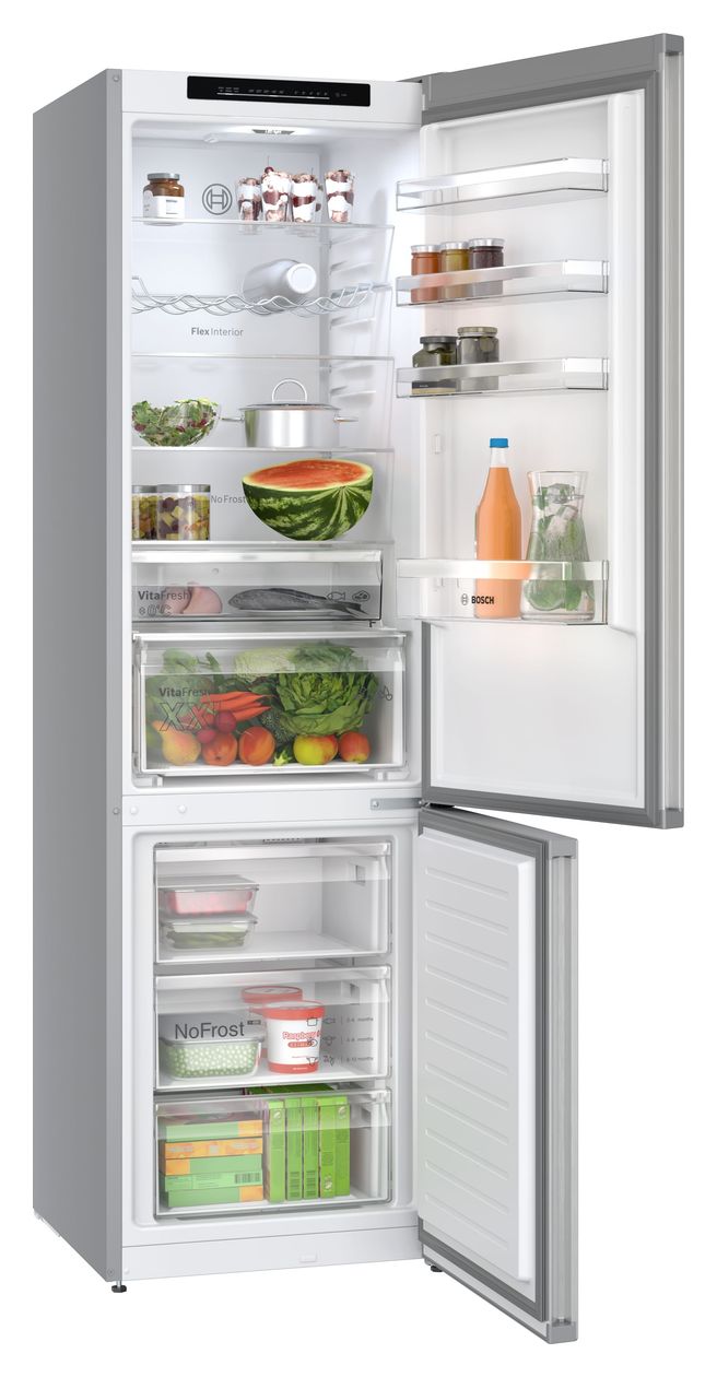 Serie 4 KGN392LAG 260 l / 103 l Kühl-Gefrierkombi freistehend NoFrost 112 kWh Jahr  (Metallisch) 