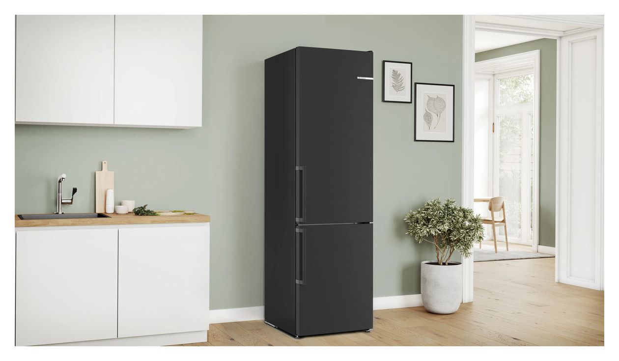 Serie 4 KGN39VXAT 260 l / 103 l Kühl-Gefrierkombi freistehend NoFrost 104 kWh Jahr  (Schwarz) 