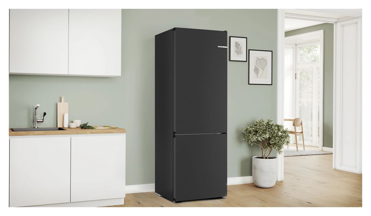 Serie 4 KGN492XCF 311 l / 129 l Kühl-Gefrierkombi freistehend NoFrost 178 kWh Jahr  (Schwarz, Edelstahl) 