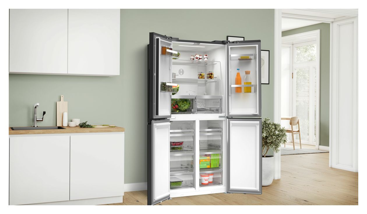 Serie 4 KMC85LBEA Side-by-Side Kühl-/ Gefrierkombination 324 l / 223 l 322 kWh NoFrost 1895 mm x 855 mm  (Schwarz) 