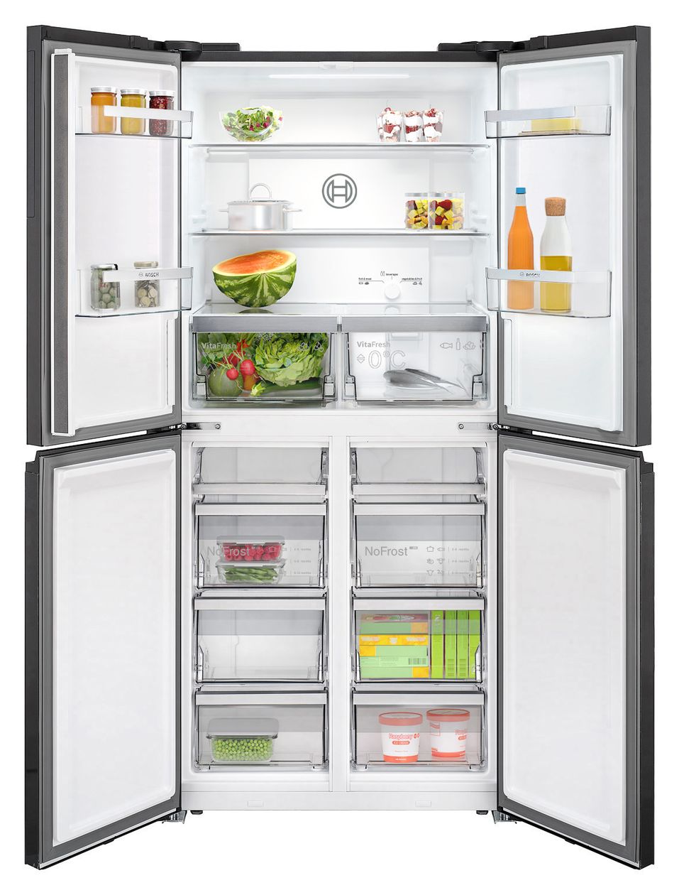 Serie 4 KMC85LEEA Side-by-Side Kühl-/ Gefrierkombination French Door 324 l / 223 l 322 kWh NoFrost 1895 mm x 855 mm  (Grau) 