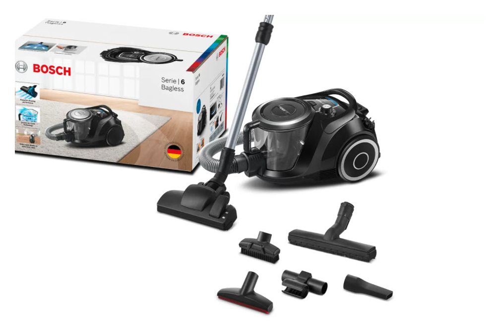 Serie 6 BGC41XSIL Bodenstaubsauger Beutellos 700 W Allergie-Filter  (Schwarz) 